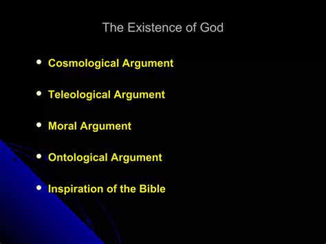 Arguments For The Existence Of God A Power Point Ppt