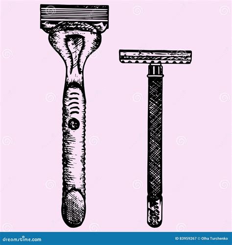 Shaving Razor Stock Vector Illustration Of Freehand 83959267