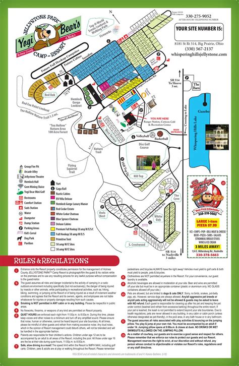 Site Map - Whispering Hills Jellystone Park