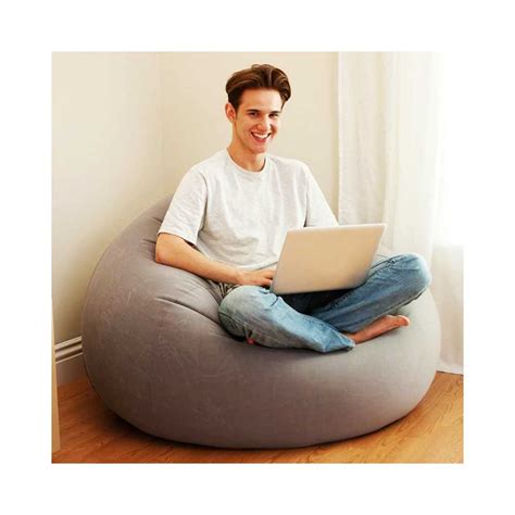 Pouf Gonflable Portatif Gris Avec Pompe à Air GRATUIT PG 111 Vent