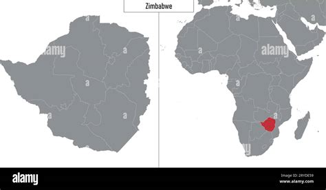 Mapa De Zimbabue Y La Localización En El Mapa De África Ilustración