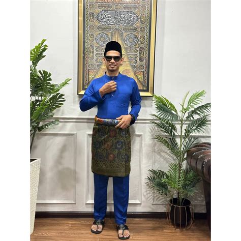 CODE TB04 BAJU MELAYU PESAK S XL ROYAL BLUE BAJU MELAYU CEKAK MUSANG