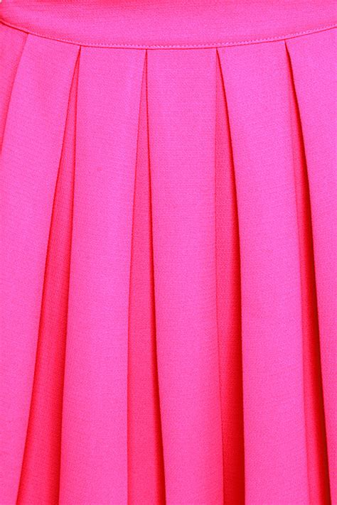 Cute Hot Pink Skirt Skater Skirt Pleated Skirt 61 00