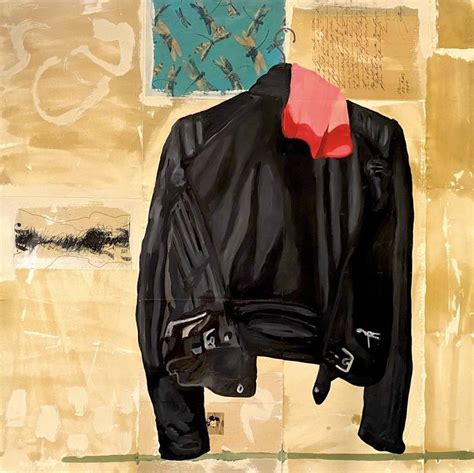 Black Leather Painting by Tina Welz | Saatchi Art