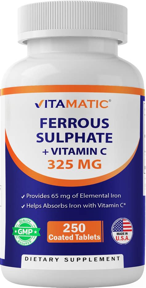 Amazon Vitamatic Ferrous Sulfate 325 Mg With Vitamin C 100 Mg 65