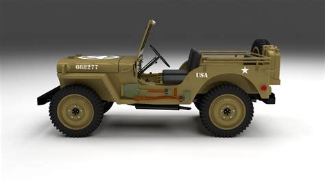 Full W Chassis Jeep Willys Mb Military Desert Hdri D Model Cgtrader