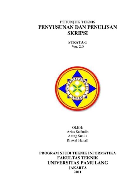 (PDF) PETUNJUK TEKNIS PENYUSUNAN DAN PENULISAN SKRIPSI STRATA-1 ...