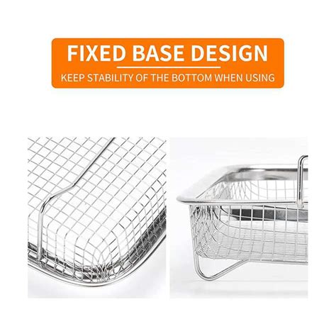 3 Pack Air Fryer Basket For Oven Stainless Steel Grill Basket Non Stick Mesh Basket Set Air