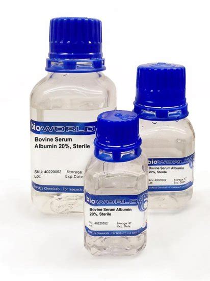 Bovine Serum Albumin 20 Sterile Proteins And Enzymes Bioworld