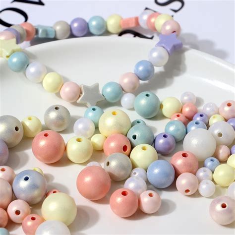 Mm Mm Round Macaron Abs Imitation Pearls Beads Frosted Beads Crafts