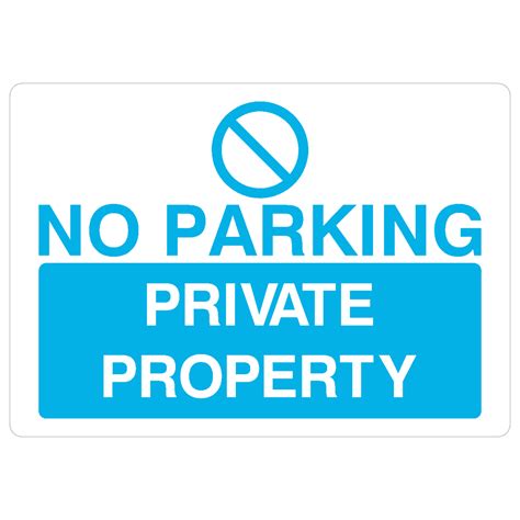 No Parking Private Property Sign In Bright Blue