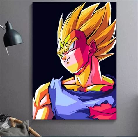 Cuadro Decorativo Dragon Ball Majin Vegeta Artistico X Cm Meses