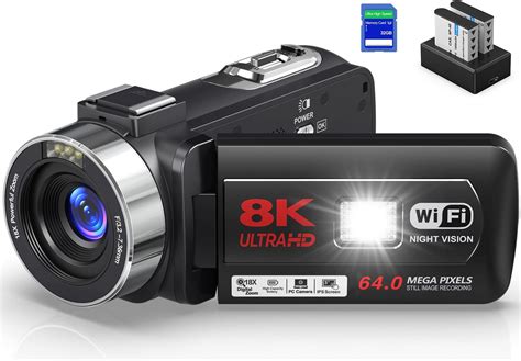 PITIKI Videokamera 4K 48MP 30FPS Camcorder Mit IR Nachtsicht 18 Facher