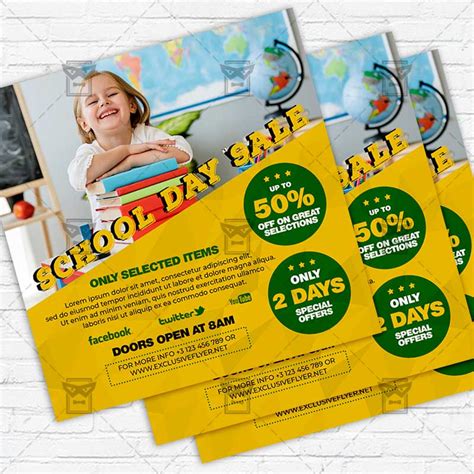 Download School Day Sale - Flyer PSD Template | ExclusiveFlyer