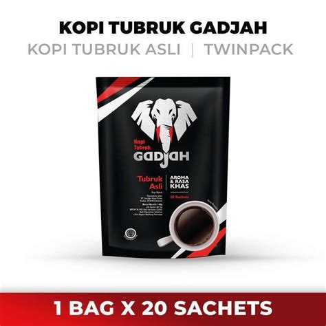 Jual Kopi Tubruk Gadjah Asli 20 Sachet X 7 Gr 150 Gram Manis Gula