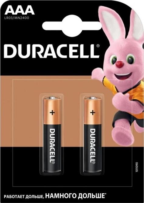 Щелочные батарейки Duracell Simply Alkaline LR03 AAA 1 5V 2 шт ID