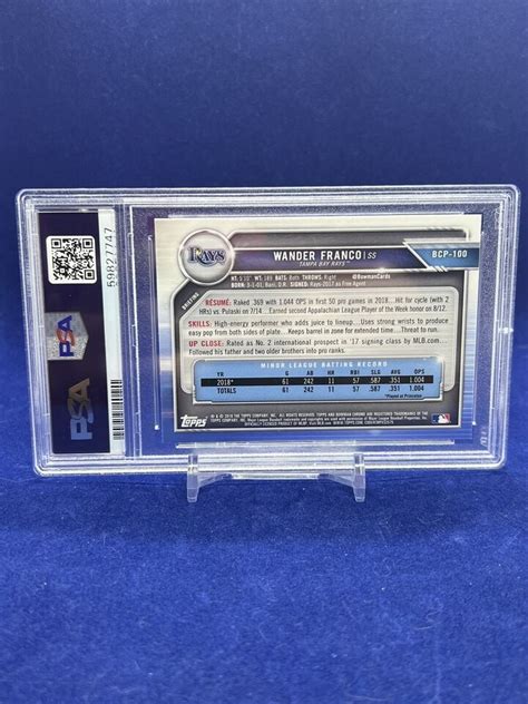 2019 Bowman Chrome Wander Franco 1st PSA Gem MT 10 100 EBay