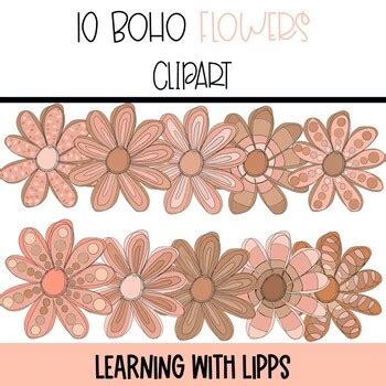 Boho Floral Clipart Autumnal Rose Watercolor Clip Art Etsy Clip Art