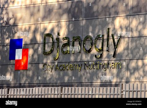 Djanology Djanogly City Academy, Nottingham, signage Stock Photo - Alamy