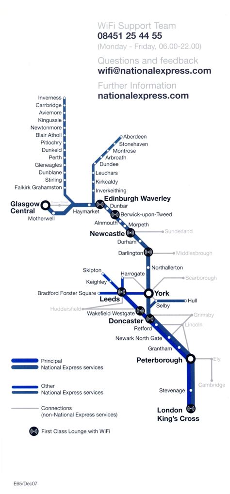 East Coast LNER Virgin GNER & NXEC train / rail maps