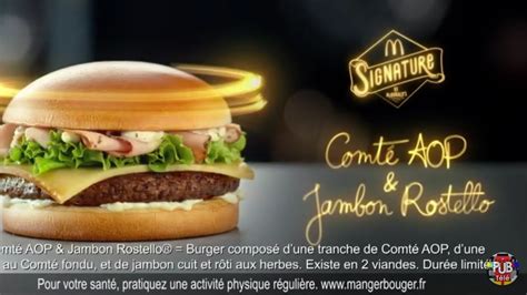 Nouveau M Signature Mcdonalds Comté Aop And Jambon Rostello Pub 30s