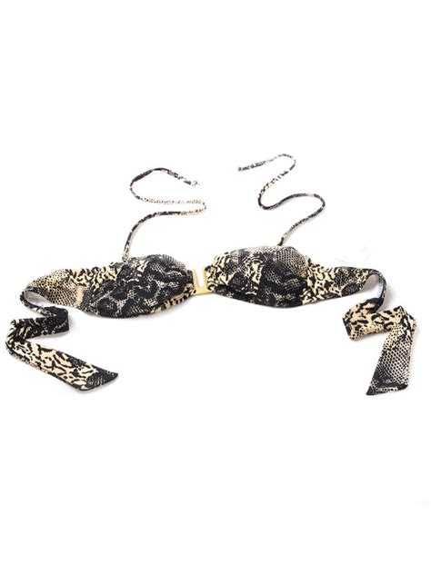 Snake Print Push Up Bikini Set Milanoo