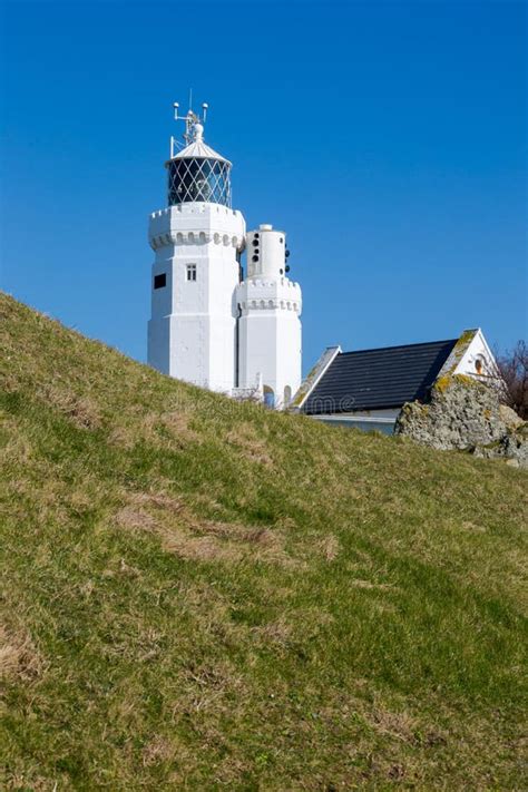 St Catherine`s Lighthouse On Isle Of Wight At Watershoot Bay In Stock