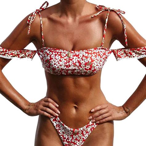 2018 Swimsuit FashionWomen Bikini Set Swimwear Push Up Padded Print