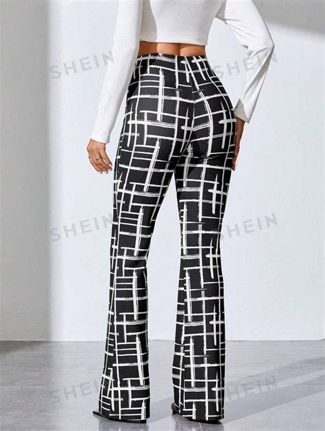 Shein Tall Allover Print Flare Leg Pants Shein Usa