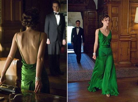 Dress Green Long Atonement Movie Celebrity Keira Knightley Jewels