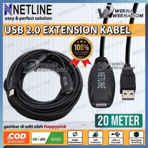 Promo Kabel Usb 2 0 Extension Aktif 20 Meter Netline Support External