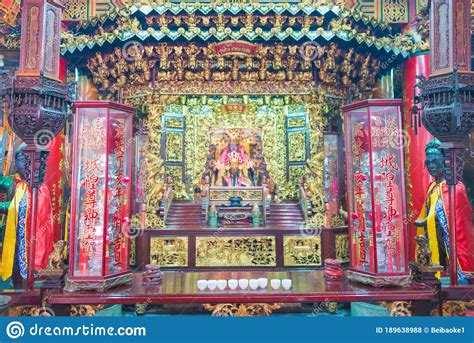 Templo De Changyi Chenghuang Em Changhua City Taiwan O Templo Foi