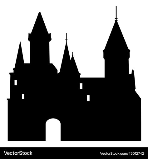 Medieval castle silhouette Royalty Free Vector Image