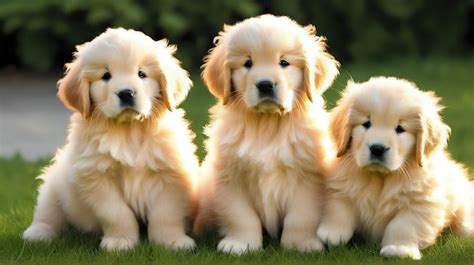 Premium Photo | Fluffy Golden Retriever Puppies