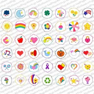 42 Care Bears Belly Badges SVG PNG Bundle Care Bear Belly Badges T ...