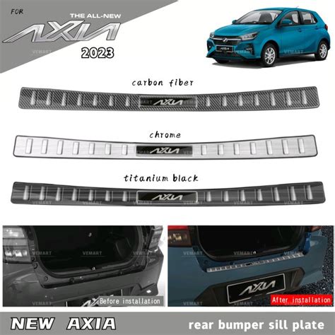 Vemart Perodua Axia New Car Rear Bumper Sill Plate Accessories