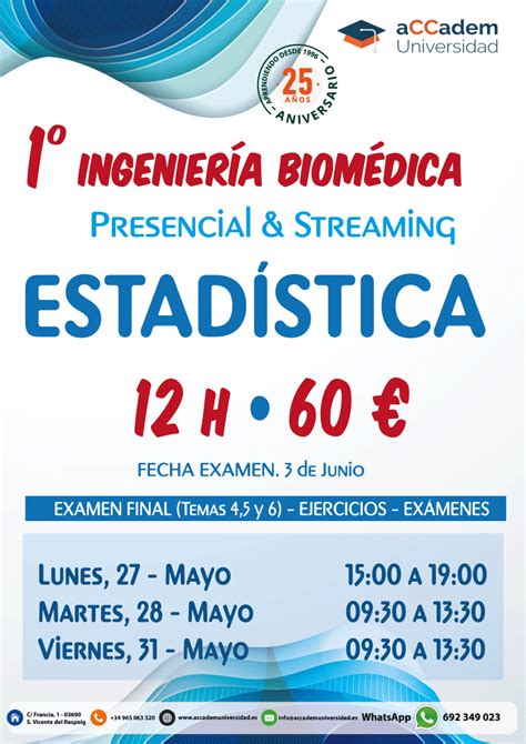 Intensivo de Estadística para Ingeniería Biomédica aCCadem Universidad