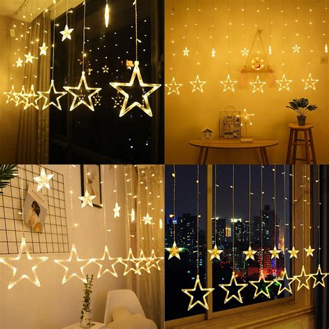 Jual Lampu Natal Tirai Led Decorative Star Bintang Warm White Kualitas