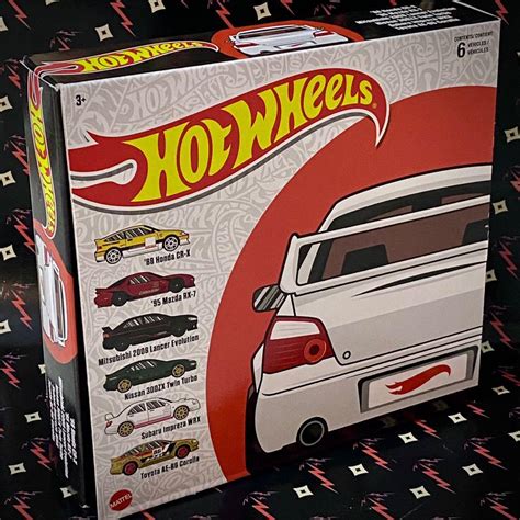 Hot Wheels Japanese Classics Multipack Of 6 Hotwheels JDM Honda CRX Mazda RX7 Mitsubishi