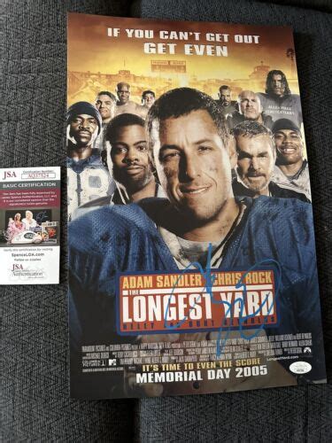 Adam Sandler Signed The Longest Yard Movie Poster 11 X 17 JSA ...