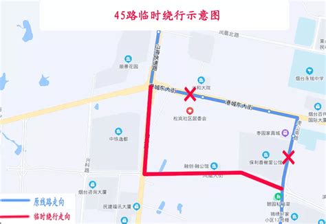 烟台莱山、牟平部分道路封闭施工，9条公交线路临时绕行东大街站点山南路