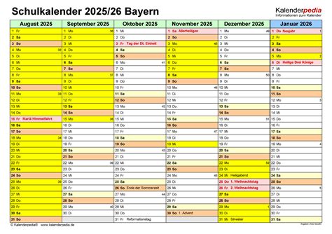 Kalender Bayern 2025 Mit Ferien PDF 2026 En Praktisk Vejledning Til