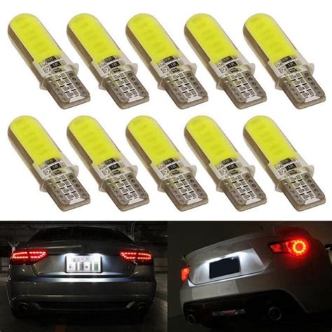 Buy 10PCS T10 W5W LED Car Interior Light Silica Gel COB Marker Lamp 12V