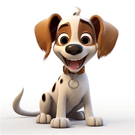 Premium Photo | 3d Pixar Style Dog Cartoon Animation On White Background