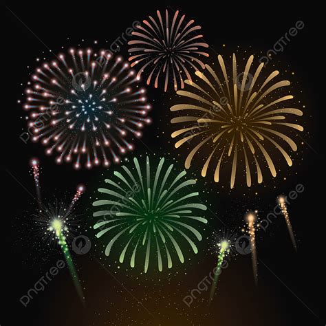 Colorful Fireworks Vector Illustration Firework Vector Celebration