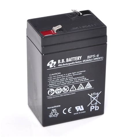 6V 5Ah Battery Sealed Lead Acid Battery AGM B B Battery BP5 6