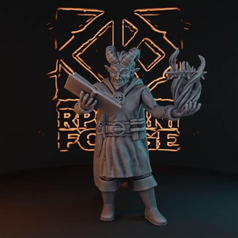 3D Printable Infernal Mage Eldritch Tabletop By RPGMINIFORGE