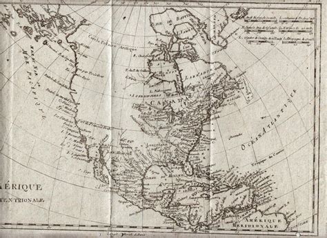 18th Century Vintage Colonial Map American Colonies Canada Unexplored