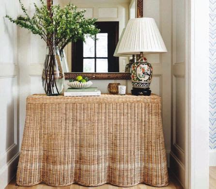 In Entryway Wicker Console Table