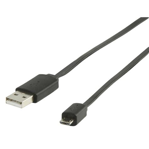 Value Line Usb 2 0 Cable Usb A Male Micro B Male Flat 1 00 M Black Falcon Computers